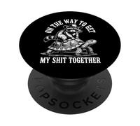 En el Camino a Conseguir mi Mierda Juntos Mapache Tortuga PopSockets PopGrip Adhesivo