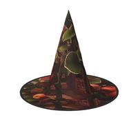 En el castillo, hay manzanos, sombreros de brujas de Halloween, diademas de bruja, sombrero de mago, accesorios de disfraz para cosplay, fiesta, mascarada, plegable, 3 piezas