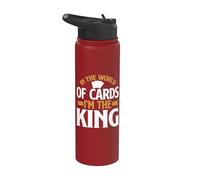 En el mundo de las cartas im the King Trading Card Stainless Steel Insulated Water Bottle