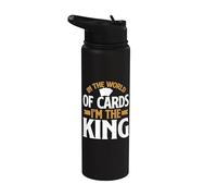 En el mundo de las cartas im the King Trading Card Stainless Steel Insulated Water Bottle