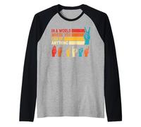 En el Mundo Donde se Puede Cualquier Cosa ser Amable lenguaje de señas Camiseta Manga Raglan