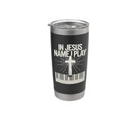 En el nombre de Jesús toco - Diseño para músico cristiano Vaso térmico de acero inoxidable de doble pared