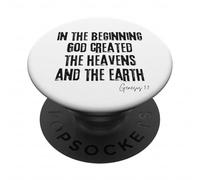En el Principio Dios creó Génesis 1:1 Creación bíblica PopSockets PopGrip Adhesivo