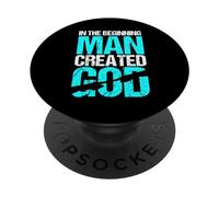 En el Principio el Hombre creó a Dios - Ateísmo Anti Cristiano PopSockets PopGrip Adhesivo