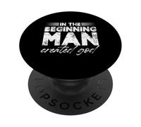 En el principio el hombre creó a Dios PopSockets PopGrip Adhesivo