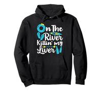 En el río Killin' My Liver Funny Float Trip Tubing River Sudadera con Capucha