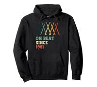 En el Ritmo Desde 1991 Retro Birthday Year Drums Sticks Sudadera con Capucha