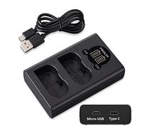 EN-EL15 Cargador Batería Doble/Pantalla LED/USB Cargador para Batería Nikon EN-EL15c EN-EL15b EN-EL15a EN-EL15 Compatible con Nikon Z5 Z6 Z6II Z7 Z7II D850 D780 D750 D610 D7500 D800 D7000 D7100 D7200