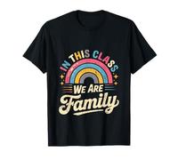 En esta clase somos familia - Retro Rainbow Unity Camiseta