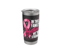 En esta familia juntos somos fuertes cáncer de mama Vaso térmico de acero inoxidable de doble pared