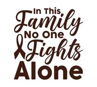 En esta familia nadie lucha solo Calcomanías de pared de vinilo 42x44.2cm Decoración artística Café