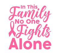 En esta familia nadie lucha solo Calcomanías de pared de vinilo 67.2x70.7cm Decoración de carrocerías Rosa