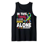 En Esta Familia Nadie Lucha Solo contra la Conciencia sobre el Autismo Camiseta sin Mangas