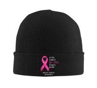 En Esta Familia Nadie Lucha Solo. Gorro de Punto para Adultos, concientización sobre el cáncer de Mama. Gorro de Invierno cálido Tipo Beanie. para Hombres y Mujeres.
