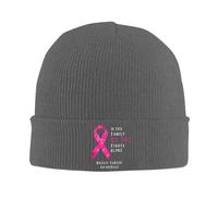 En Esta Familia Nadie Lucha Solo. Gorro de Punto para la concientización sobre el cáncer de Mama. Gorros de Invierno cálidos. Gorros con Vuelta. Gorro Tipo Reloj.