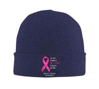 En Esta Familia Nadie Lucha Solo. Gorro de Punto para la concientización sobre el cáncer de Mama. Gorros de Invierno cálidos. Gorros con Vuelta. Gorro Tipo Reloj.