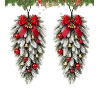 En Forma De , 2 Piezas De Aguja De Pino Decoración De Invierno Con | Decoración de Navidad Pino Decoración Forma de gota para la Decoración de Mesa de Comedor Repisa de Chimenea Puerta Pared