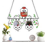 en forma de búho multicolor - Percha de pared para capturar sueños de pájaros, de acrílico colorido búho duradero | decoración de colibríes y regalos de ventana