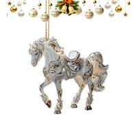 en Forma de Caballo | Figura Acrílica 2D con Colgante, Decoraciones navideñas sobre el Tema del Caballo - para decoración del hogar, Vacaciones, Mujeres, niñas, Mesa, Pared, Ventana