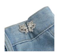 En Forma De Estrella Jeans BotóN 8 piezas de clips ajustables for sujetar pantalones, pasador, botón retráctil, suelto for cintura for que los jeans se ajusten a la(E-Silver)
