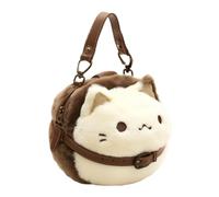en forma de gato de felpa - bolso en forma de gato de felpa, pequeña salida casual y versátil suave y versátil mensajero animal versátil | Purse para mujeres niñas corto v, As Image, Se référer au