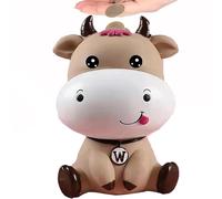en forma de vaca - Tarro de almacenamiento de PVC para piezas de animales, bonita caja de ahorro decorativa, Banco de figuras de vaca divertida, adecuado para | Regalo de cómoda de dormitorio