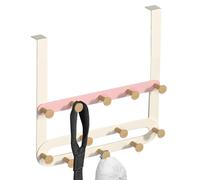 En ganchos de puerta | Soporte de toalla con 5 ganchos clasificados, resistente en el toallero de serpenia en abrigo para dormitorio, cocina, ropa colgante, colgante