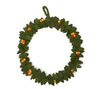 Én Gry & Sif Corona de puerta, hecha a mano y comercio justo, corona de fieltro, decoración escandinava para otoño, invierno, Navidad, corona verde de otoño con bayas de colores, 30 cm