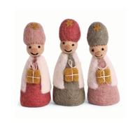 Én Gry & Sif Figuras de belén de fieltro hechas a mano, comercio justo, decoración para habitación infantil, 10 cm