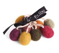 Én Gry & Sif - Huevos de Pascua colgantes de fieltro, oscuro, 8 unidades, Lana virgen de Nueva Zelanda, Comercio justo, 2 cm, Decoración de Pascua