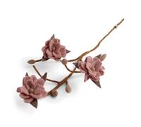 Én Gry & Sif Rama Decorativa de Magnolia para jarrón en Estilo Scandi, Fieltro Natural, Hecho a Mano, Comercio Justo, Color marrón con Flores de Color Rosa - 1 x - 60 cm