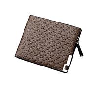 EN HEAD Cartera para Hombre Casual Cremallera 3X Horizontal Encuadernación Hardware Vintage Moda Cartera Cartera Hombre Grande con Monedero, café, talla única