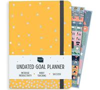 (en inglés) Agenda Sin Fecha A5 de Boxclever Press. Planificador semanal para Alcanzar tus Metas. Agenda semana vista con Tablero de Visión y Rastreador de Hábitos. Diario Personal con Pegatinas