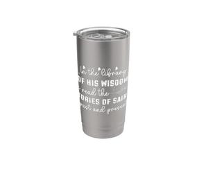 En la Biblioteca de Su Sabiduría: Historias de Santos Vaso térmico de acero inoxidable de doble pared