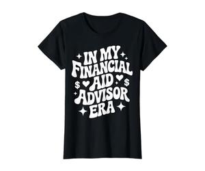 En la era de mi Asesor de Ayuda financiera, Funny College Aide Office Camiseta gráfica económica, Mujer, Negro, L