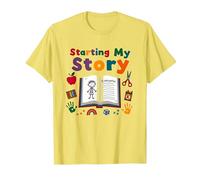 En la era de mi jardín de Infantes: Comenzando mi Historia Camiseta, Hombre, Limón, XL