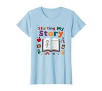 En la era de mi jardín de Infantes: Comenzando mi Historia Camiseta, Mujer, Azul Bebé, XXL