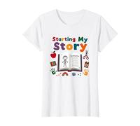 En la era de mi jardín de Infantes: Comenzando mi Historia Camiseta, Mujer, Blanco, M