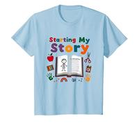 En la era de mi jardín de Infantes: Comenzando mi Historia Camiseta, Niños, Azul Bebé, 6 años
