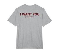 (EN LA Espalda) I Want You I Just Can't Flirt Cita Divertida Camiseta, Hombre Tallas Grandes, Gris Jaspeado, 3X Alto