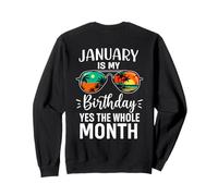 (EN LA Espalda) January My Birthday Yes The Whole Month Gafas de Sol Sudadera