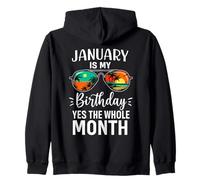 (EN LA Espalda) January My Birthday Yes The Whole Month Gafas de Sol Sudadera con Capucha