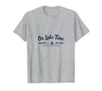 En la Hora del Lago: Aventura escénica en Vela Camiseta, Hombre, Gris Jaspeado, L