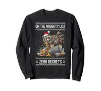 En la Lista traviesa Cero arrepentimientos Mapache Feo suéter de Navidad Sudadera