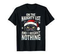 En la Lista traviesa y no me arrepiento de Nada Gato Navidad Camiseta