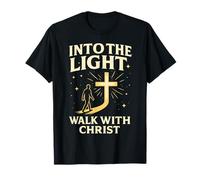 En La Luz Camina con Cristo Fe Cristiana Cruz Jesús Camiseta