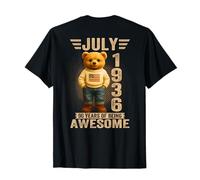 (En la Parte Trasera) 90 años de Edad Julio 1936 Oso de Peluche 90 cumpleaños Camiseta