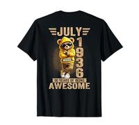 (En la Parte Trasera) 90 cumpleaños de Julio para Hombres y Mujeres 1936 Oso de Peluche Camiseta