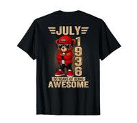 (En la Parte Trasera) 90 cumpleaños de Julio para Hombres y Mujeres 1936 Oso de Peluche Camiseta