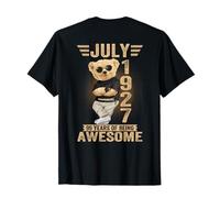 (En la Parte Trasera) 99 cumpleaños de Julio para Hombres y Mujeres 1927 Oso de Peluche Camiseta